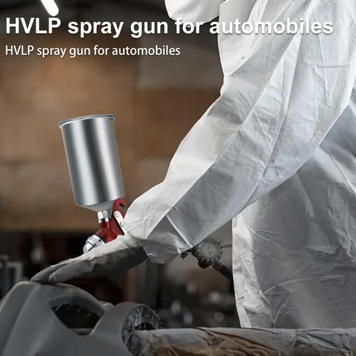 Miniatura 7 de HVLP Pistola de pulverización de alimentación por gravedad con 4 boquillas de 1.4/1.7/2.0/0.098 in y taza de aluminio de 1000 cc, pistola de pintura