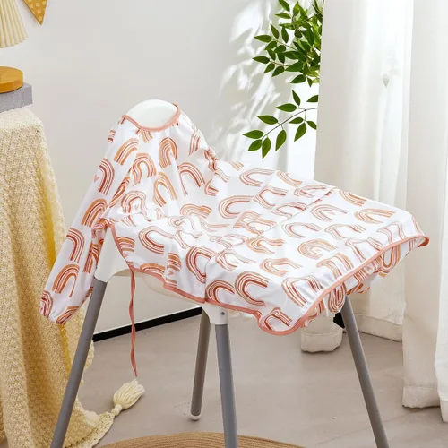 Miniatura 3 de Paquete de 2 baberos de bebé de manga larga, overol para comer, impermeable, se fija a la silla alta y la mesa, edades de 1 a 3 años