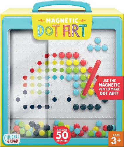 Chuckle & Roar Pizarra magnética de puntos para niños a partir de 3 años, multicolor, 50 actividades, kit de arte de puntos sin ensuciar,