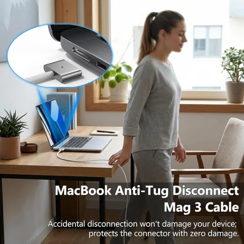 Miniatura 8 de Cargador Mag 3 de 140 W para Mac Book Pro/Air de 13/14/15/16 pulgadas y M1 M2 M3 M4 M5 (entre 2021-2026)