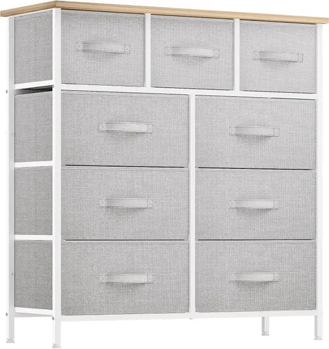 Miniatura 12 de YITAHOME Cómoda con 5 cajones – Torre de almacenamiento de tela, unidad organizadora para dormitorio, sala de estar, armarios – Estructura de acero