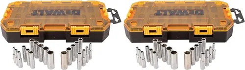 DEWALT DWMT73811 Kit de Herramientas Juego de Dados Profundos de 1/4'', 20 Piezas (Paquete de 2)