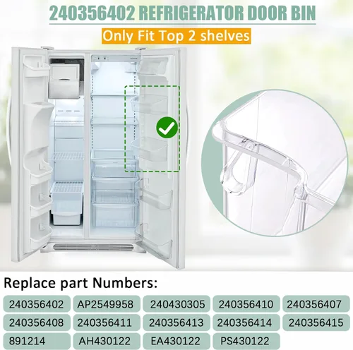 Miniatura 3 de 240356402 Contenedor para puerta de refrigerador, repuesto para estante de puerta Frigidaire 240356402 compatible con Frigidaire Kenmore, repuesto