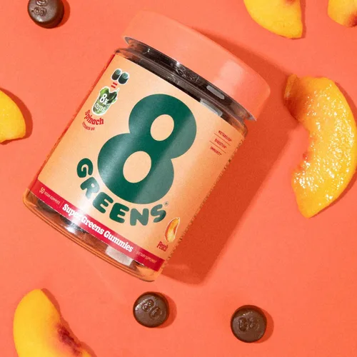 Miniatura 9 de 8Greens Supergreens Gomitas Superalimento en Polvo de Verduras en Gomitas para el Metabolismo, la Inmunidad y la Concentración, Enzimas