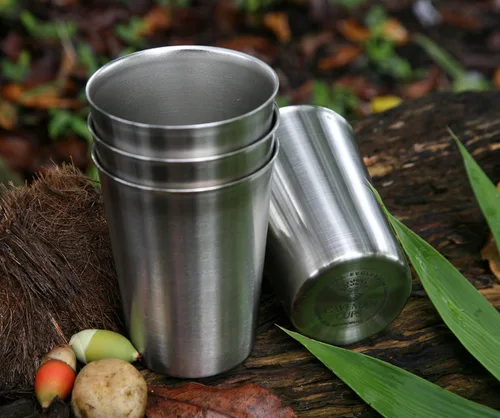 Miniatura 2 de Vasos de acero inoxidable pesado de alta calidad para niños y niños pequeños. Paquete de 4 unidades seguras sin montura de 8 onzas