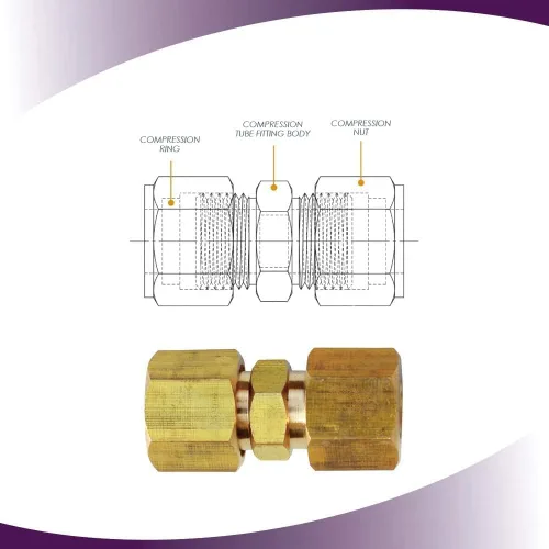 Miniatura 3 de Tubo de compresión de latón para máquina de hielo, unión, 3/16 pulgadas de diámetro exterior x 3/16 pulgadas de diámetro exterior, 2