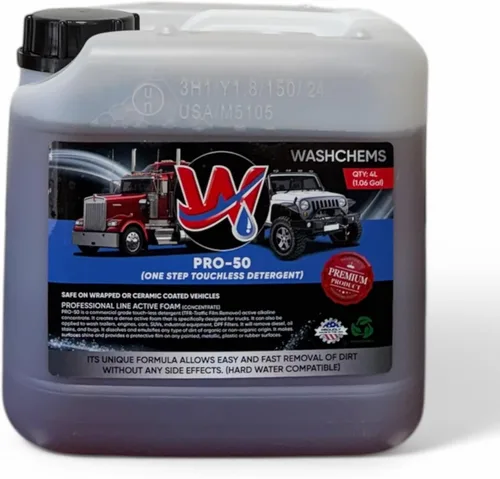 Detergente en Jabón Concentrado Pro 50 Wash Chems para Lavado de Auto sin Tocar, Grado Comercial Profesional Limpiador de Espuma Automotriz También