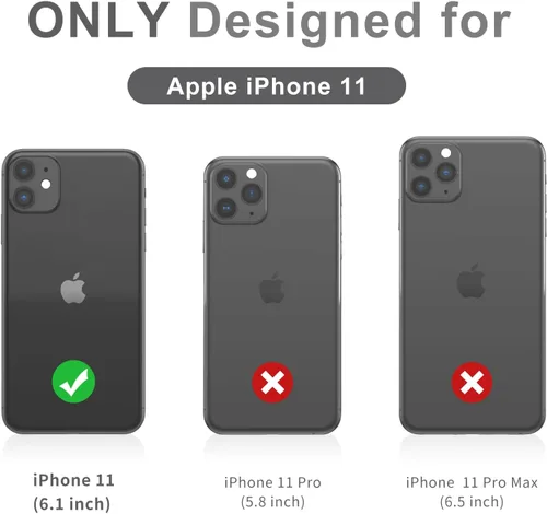 Miniatura 2 de Funda para iPhone 11, bonita funda [Don't Touch My Phone] a prueba de golpes de doble capa resistente de silicona protectora de plástico para niñas