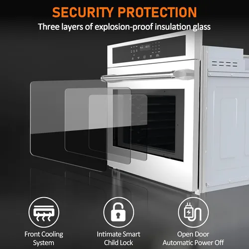 Miniatura 3 de LinTimes Acero inoxidable 30 "Control táctil Horno incorporado HEW3001 - Cajón de microondas, Encimera de microondas, Horno de panel táctil