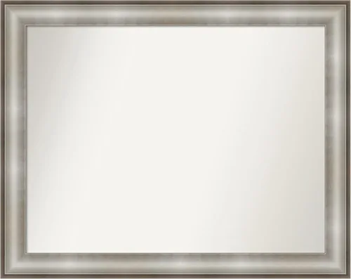 Miniatura 267 de Amanti Art Espejo de baño plateado para sobre fregadero, 28 x 47 pulgadas, espejo rectangular de plata imperial, marco de madera tradicional de gran