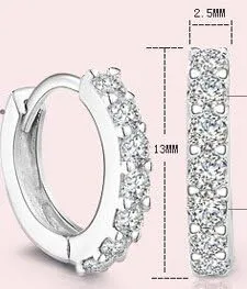 Miniatura 2 de Hoop Earrings,Fashion Cubic Zirconia Hoop Earrings,Silver Plated Round CZ Huggie Hoops Small Hoop Earrings for Women Girls