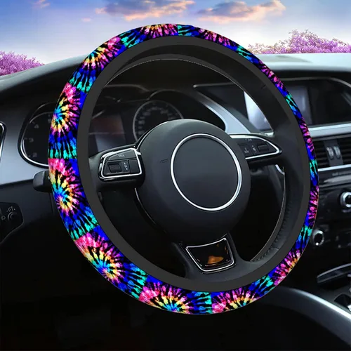 Miniatura 13 de Swono - Funda antideslizante para volante de conejito de Pascua, lindos conejos, mariposas, flores, rama a rayas, de neopreno, fundas para volante