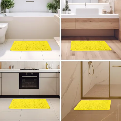 Miniatura 405 de Alfombra de baño pequeña de 12 x 18 pulgadas, lavable y absorbente, antideslizante, alfombra de baño de felpilla gruesa y suave para baño, ducha