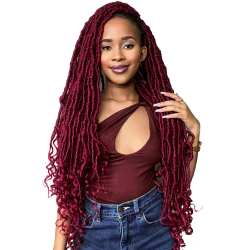 Miniatura 21 de Niseyo Wild Locs - Rastas sintéticas desgastadas de 14 pulgadas con extremos rizados, 8 paquetes de cabello largo y suave con bucles preformados