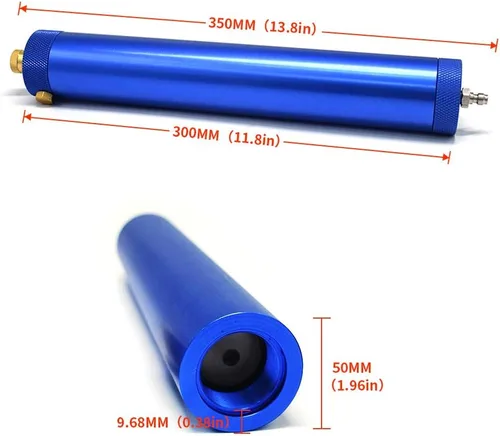 Miniatura 7 de 30Mpa Separador de agua de aceite Bomba de compresor de aire PCP 4500Psi Filtro de aire de alta presión Separador de buceo L300mm OD50mm con Azul