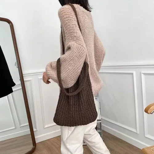 Miniatura 7 de Bolso de ganchillo de la compra de gran capacidad tejido hueco bolso de punto