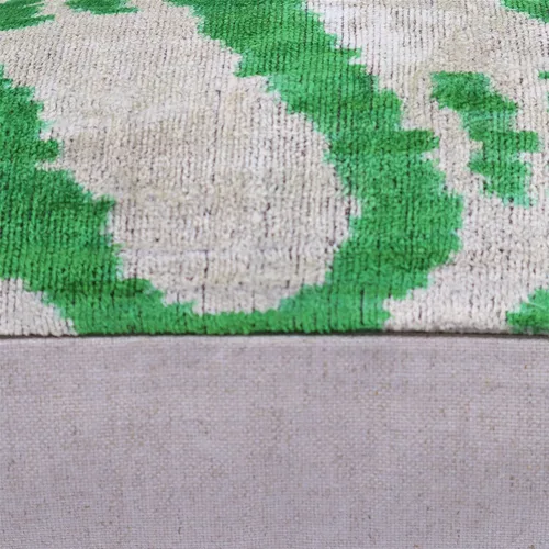 Miniatura 6 de Almohada decorativa hecha a mano con relleno de plumón, estampado de tigre verde, funda de cojín lumbar de seda de terciopelo suave para sala