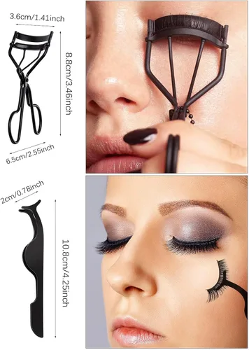Miniatura 2 de EBANKU 7 Uds. Herramientas de cepillo de peine de pestañas, cepillo de cejas, peine separador de pestañas, herramienta profesional para cejas