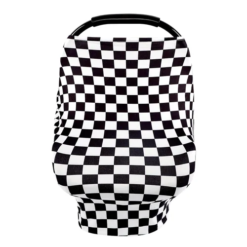 Miniatura 14 de Funda elástica para silla de auto infantil con suave gorro de bebé a juego, pañuelo de lactancia versátil, multiuso, para cochecito y silla alta