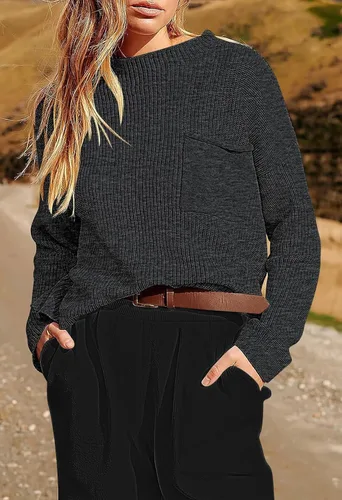 Miniatura 5 de Pink Queen Conjunto de 2 piezas de suéter de punto sin botones y pantalones de cintura alta para mujer 2023