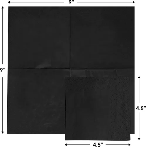 Miniatura 3 de Paquete de 500 servilletas de cóctel de papel – Servilletas de 3 capas negras de calidad – Servilletas de restaurante, evento y bar – Servilletas