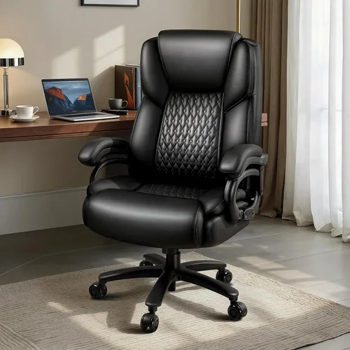 Miniatura 2 de Silla de oficina grande y alta, 500 libras, silla de cuero de oficina ejecutiva resistente para personas pesadas, silla de oficina ergonómica