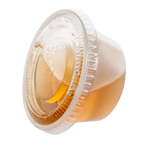 Miniatura 11 de TashiBox 4 oz vasos de plástico/porción tazas/tazas de souffle con tapas desechables, 100 conjuntos