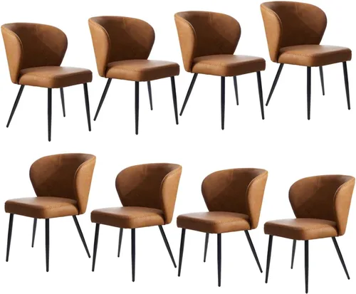 Miniatura 25 de Juego de 2 sillas de comedor negras Stabrech, sillas de comedor con respaldo curvo, sillas de comedor modernas de bouclé tapizadas para la sala
