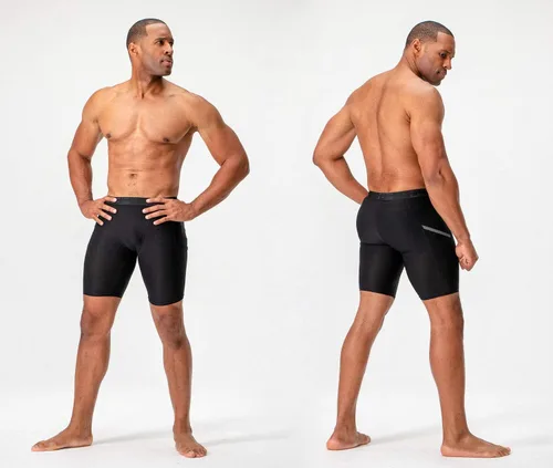 Miniatura 3 de DEVOPS Paquete de 3 o 5 pantalones cortos de compresión para hombre, pantalones cortos deportivos de elastano, para entrenamiento, correr