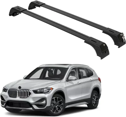 ERKUL Barras transversales de techo para BMW X1 F48 2016-2022 | Barras transversales de aluminio con cerradura antirrobo para el techo | Compatible