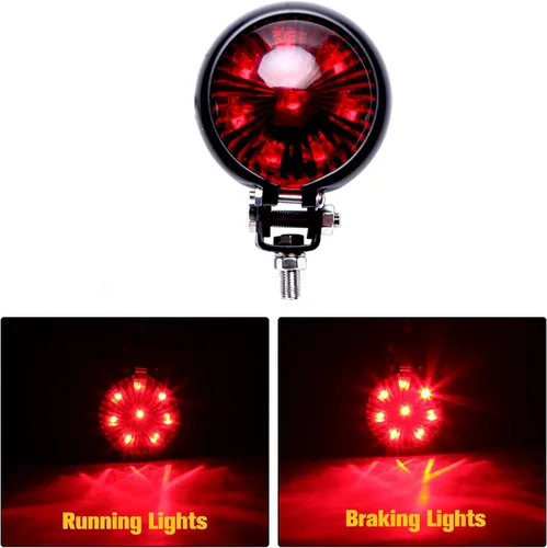 Miniatura 2 de Rich Choices - Faro trasero de motocicleta, luces de freno, lámpara de marcha para Cafe Racer, Chopper, Bobber Rojo