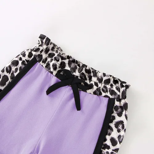 Miniatura 38 de Ropa de verano para niña, camiseta de manga corta para bebé, pantalones cortos, estampado de leopardo, camuflaje, de 18 meses a 6 años