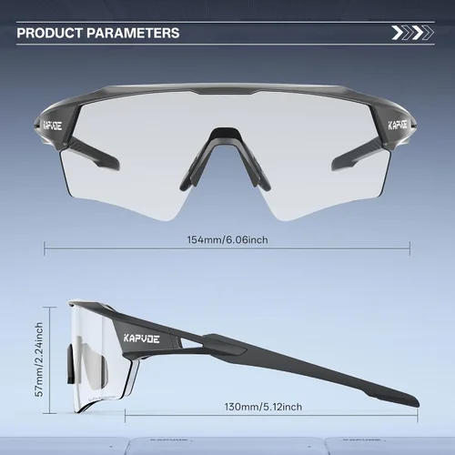 Miniatura 6 de KAPVOE Gafas de ciclismo fotocromáticas para hombres y mujeres, gafas de sol deportivas con protección UV, gafas de bicicleta de montaña, MTB