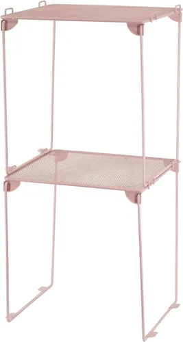 Miniatura 9 de Neudeco Pack 2, Estante de casillero de malla, organizador de casillero extra alto apilable, construcción plegable y metálica, se ajusta a Gris