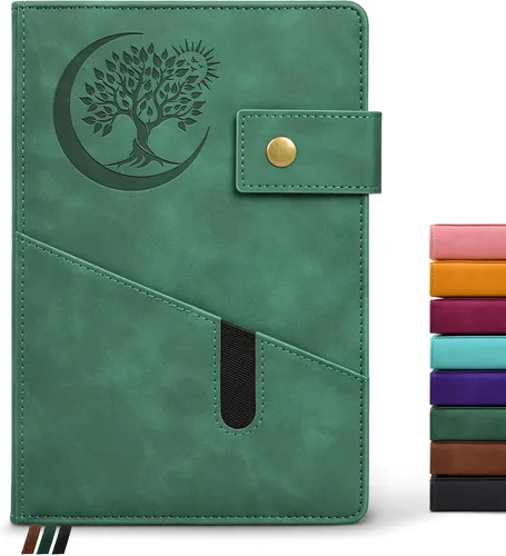 Miniatura 10 de PAIBAS Cuaderno en blanco, cuaderno de bocetos A5 de cuero de tapa dura con 200 páginas de papel grueso en blanco para hombres y mujeres, diario
