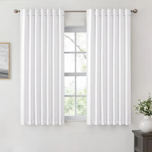 Miniatura 30 de ANRODUO Juego de 2 cortinas con bloqueo de luz del 99%, cortinas de 84 pulgadas de largo, cortinas negras para dormitorio, cortinas con aislamiento