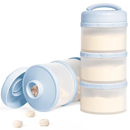Miniatura 12 de Dispensador de fórmula apilable Termichy, contenedor portátil de leche en polvo, 2 paquetes, gris cálido