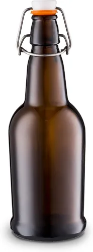 Miniatura 2 de Botella de cerveza de vidrio para fabricación de cerveza casera con tapa giratoria abre fácil y sello de caucho hermético - 16 onzas - Caja de 12