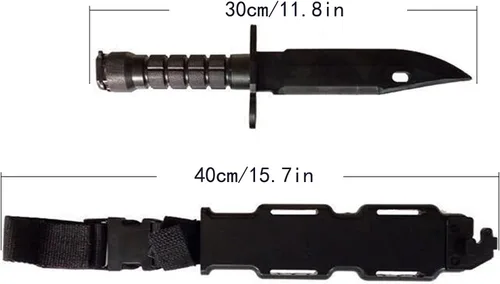 Miniatura 5 de TIETHEKNOT Cuchillo táctico de goma de plástico con funda para entrenamiento militar, adecuado para armas blandas, armas de fuego, artes marciales