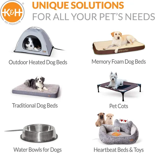 Miniatura 8 de K&H Pet Products Almohadilla Autocalentable para Jaula de Perro, Mediano Colchoneta Autocalentada para Cama de Perro y Gato, Portátil, Lavable a Gris