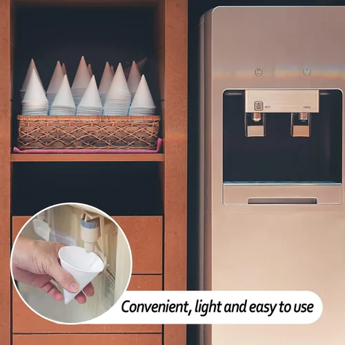 Miniatura 5 de Copas de cono de nieve de 6 onzas, 100 tazas de papel blanco con revestimiento de cera a prueba de fugas para helado de agua y hielo afeitado