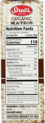Miniatura 7 de STREITS Matzos orgánicos, 11 onzas