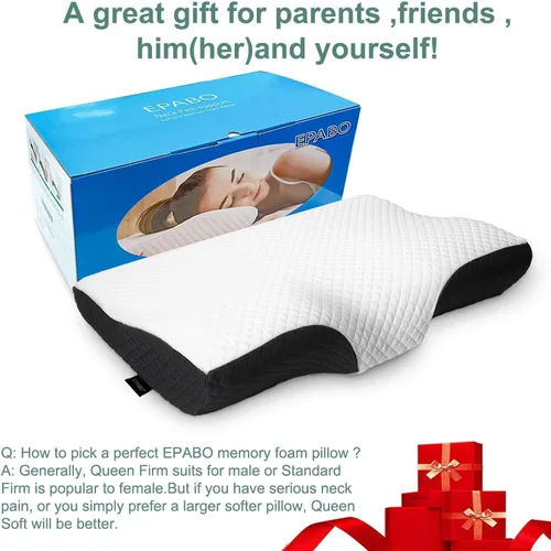Miniatura 4 de EPABO - Almohada ortopédica de espuma viscoelástica con contorno para dormir, almohada cervical ergonómica para el dolor de cuello - para dormir