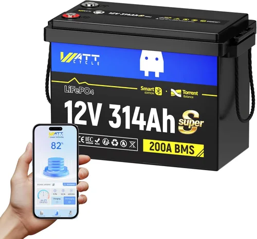 Miniatura 14 de WattCycle Batería de Ciclo Profundo LiFePO4 de 12V 100Ah - Grupo BCI 24, 15000 Ciclos, BMS 100A, Protección -4℉ para RV Boondocking, Carrito