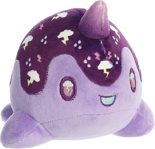 Aurora Encantador y sabroso animal de peluche Nomwhal de tormenta de durazno, diseño brillante y colorido, peluche de exhibición, color morado, 7