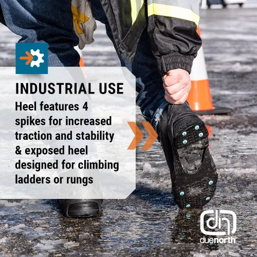 Miniatura 5 de Due North Tacos de hielo industriales multiusos, 16 picos de carburo de tungsteno reemplazables para caminar y trabajar en nieve y hielo (1 par)
