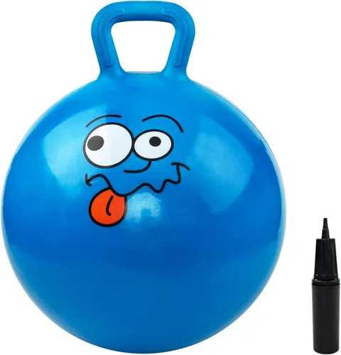 Pelota Hopper, pelota saltarina con asas, juguetes Hoppity Hop de 20 pulgadas, juguetes para sentarse y rebotar para niños y niñas Sonrisa azul