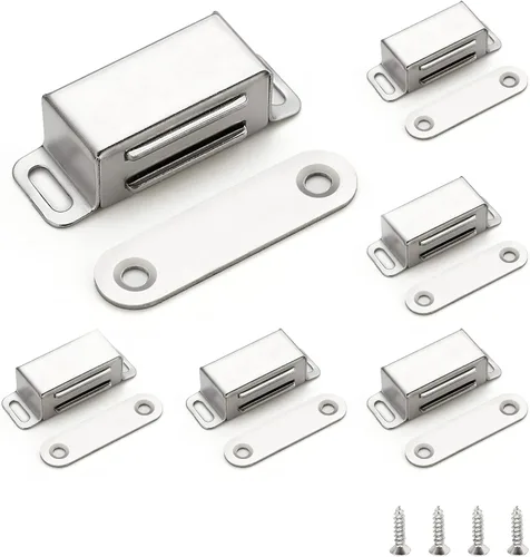 Miniatura 18 de Ravinte - Paquete de 8 cierres magnéticos para puerta en negro, imanes de gabinete negro mate, cierre magnético fuerte para gabinetes de cocina