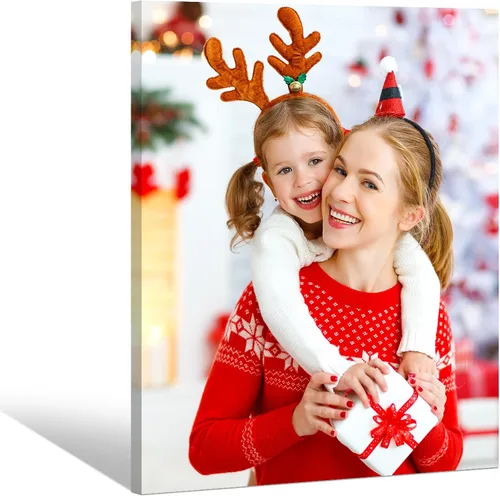 Miniatura 15 de GagetElec Foto personalizada al lienzo, impresiones en lienzo personalizadas con tus fotos (6 x 8 pulgadas enmarcadas), regalos de Navidad