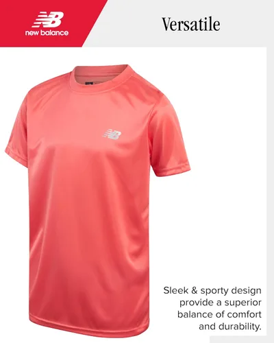 Miniatura 4 de New Balance Conjunto de pantalones cortos activos para niños, camiseta de manga corta de 4 piezas y pantalones cortos de gimnasio (8-20)